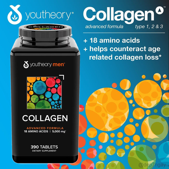 Viên Uống Bổ Sung Collagen Youtheory Mens 390 Viên