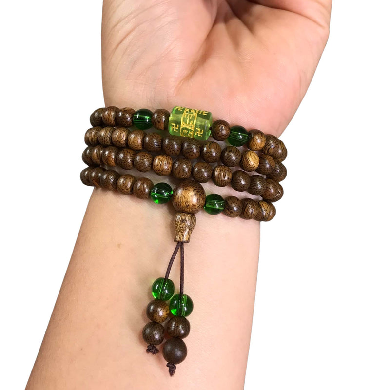 Vòng Trầm Hương 108 Hạt Tốc 6 Ly Phối Theo Bản Mệnh