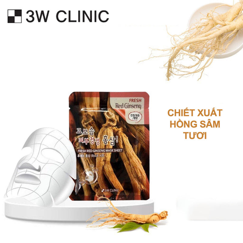 Mặt Nạ Dưỡng Da Hồng Sâm 3W Clinic từ Hàn Quốc