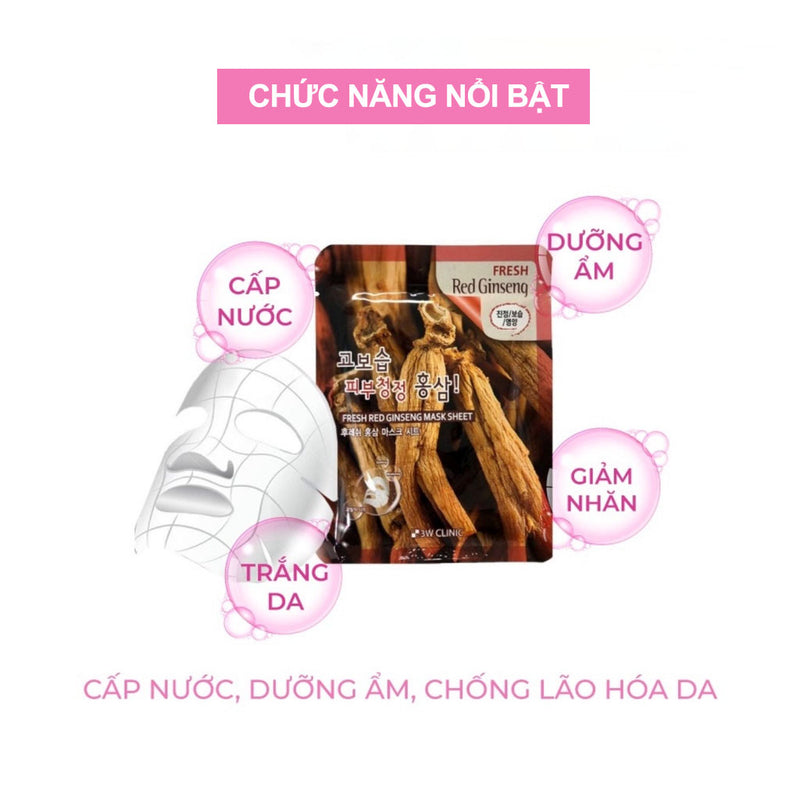 Mặt Nạ Dưỡng Da Hồng Sâm 3W Clinic từ Hàn Quốc
