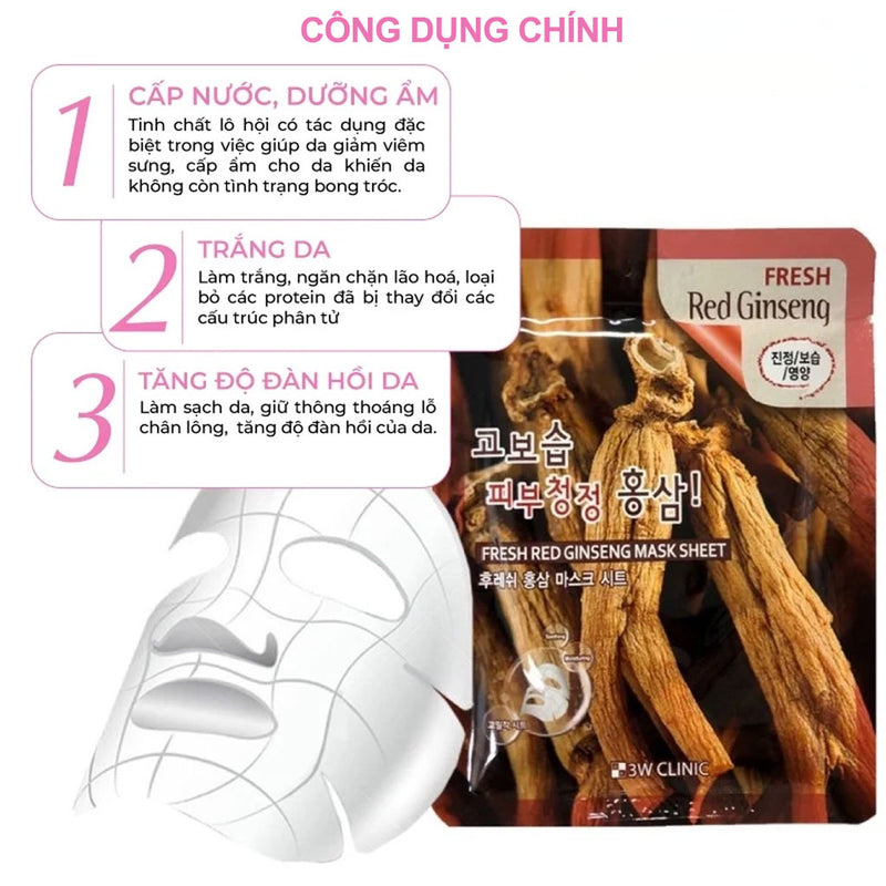 Mặt Nạ Dưỡng Da Hồng Sâm 3W Clinic từ Hàn Quốc