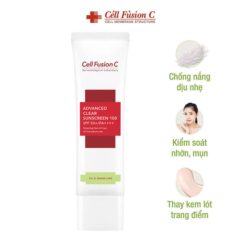 Kem Chống Nắng Cell Fusion C Advanced Clear Sunscreen 100 SPF 50+ 50ml