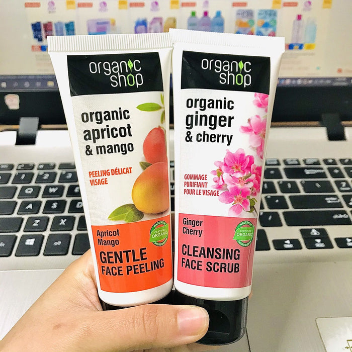 Tẩy Tế Bào Chết Organic Shop Cleansing Face Scrub Ginger & Cherry 75ml