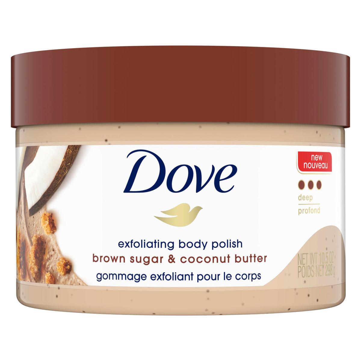 Tẩy Tế Bào Chết Body Dove Chiết Xuất Đường Nâu & Bơ Dừa 298g