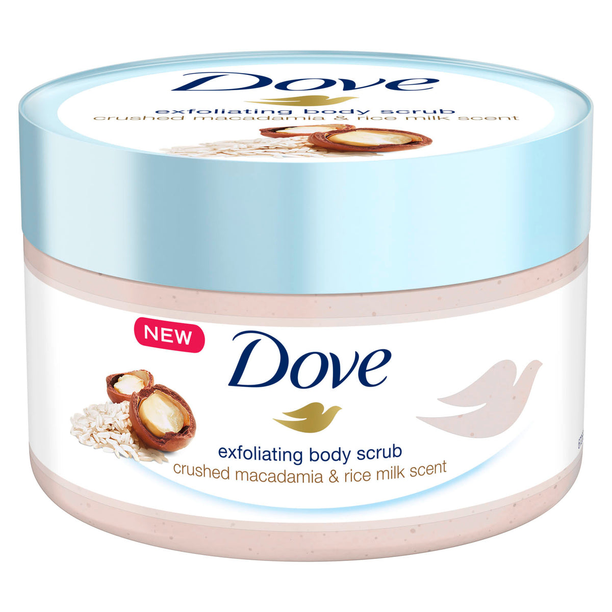 Tẩy Tế Bào Chết Body Dove Hạt Macca & Mùi Gạo 225ml