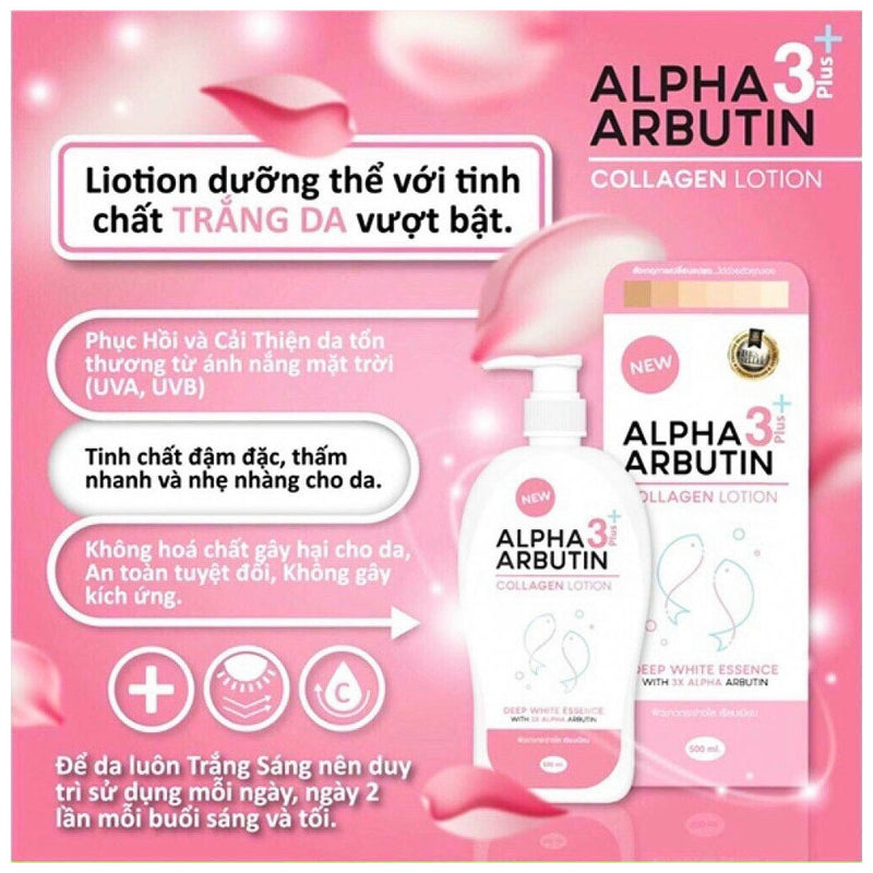Sữa Dưỡng Trắng Body Alpha Arbutin 3 Plus+ Collagen Lotion 500ml