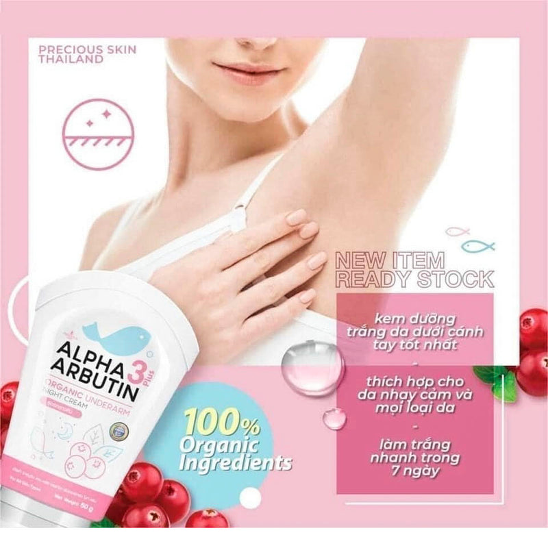 Kem Giảm Thâm Nách Alpha Arbutin 3 Plus Dưỡng Trắng Ban Đêm 50g