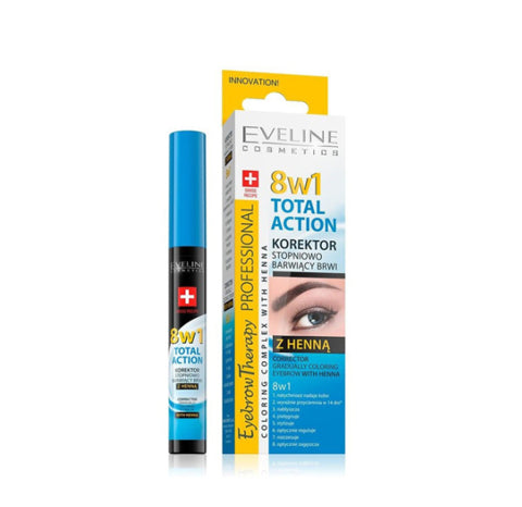 Dưỡng Chân Mày Eveline 8B1 Total Action Eyebrow Therapy 10ml