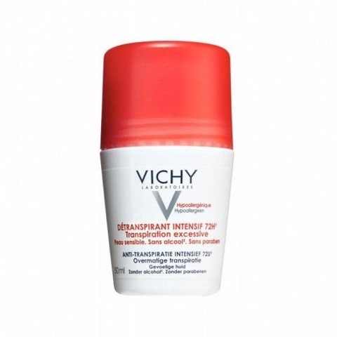 Lăn Khử Mùi Vichy Đỏ Déodorant Detranspirant Intensif 72h 50ml