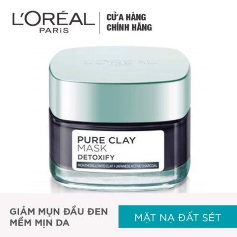 Mặt Nạ Đất Sét L'Oreal Paris Pure Clay Mask Detoxify 50g - Giảm Mụn Đầu Đen